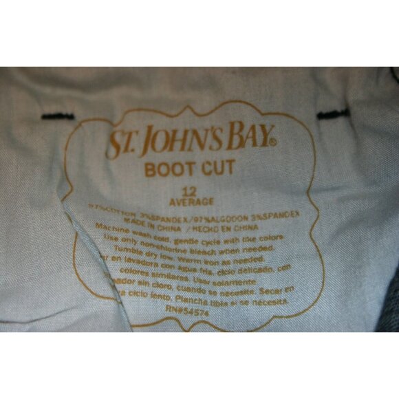 St John's Bay jeans womens 12 Fashion bootcut belt average 31 x 32 blue new - Picture 9 of 11